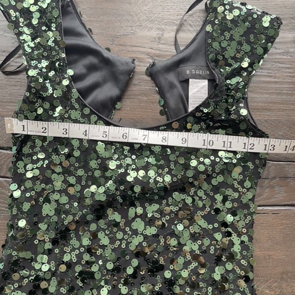 B. Darlin Black with Green Sequin Dress - Picture 5 of 6